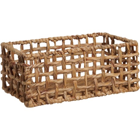 Dwell Small Open-Weave Water Hyacinth Storage Basket - 14x9.5x6”