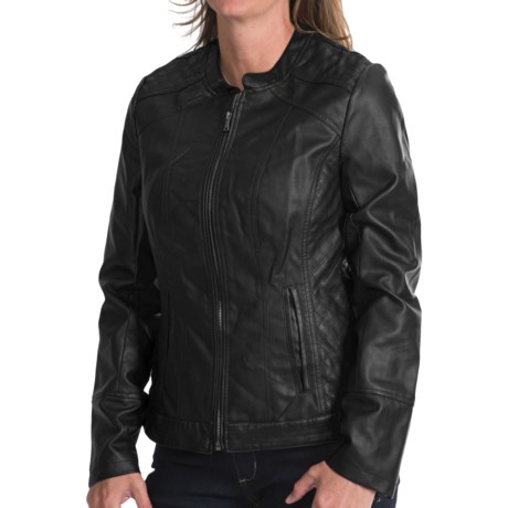 KC Collection s Faux-Leather Jacket (For Women)