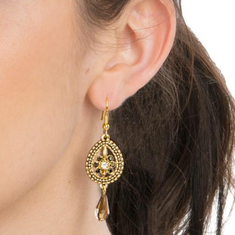 Specially made Floral Bead Medallion Earrings