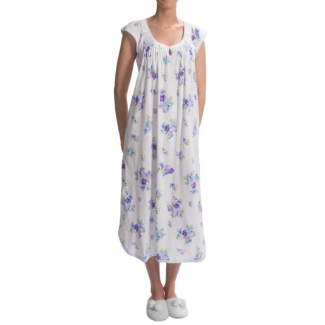 Carole Hochman Sleepy Scrolls Nightgown - Cotton Jersey, Short Sleeve (For Plus Size Women)