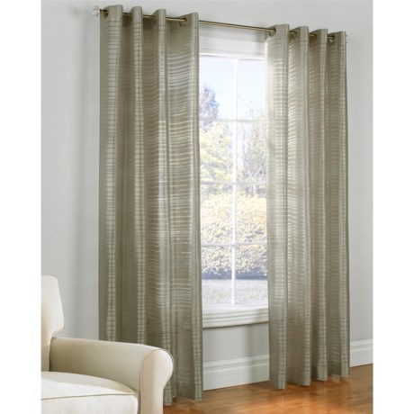 Habitat Horizontal Stripe Burnout Semi-Sheer Curtains - 100x84”, Grommet-Top