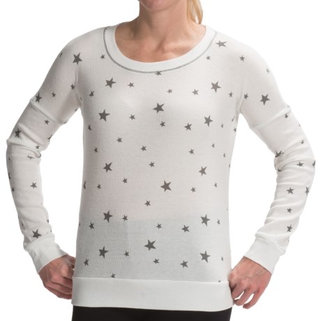 dylan Printed Waffle-Knit Lounge Shirt - Long Sleeve (For Women)