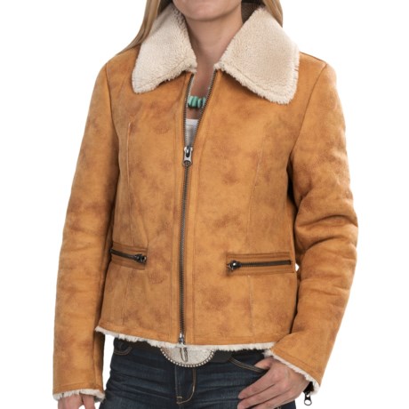 dylan Distressed Cabin Coat - Faux Shearling (For Women)