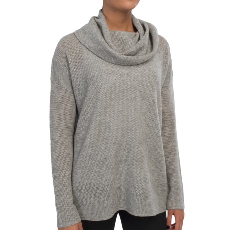 In Cashmere Cowl Neck Cashmere Tunic Shirt - Long Sleeve (For Women)