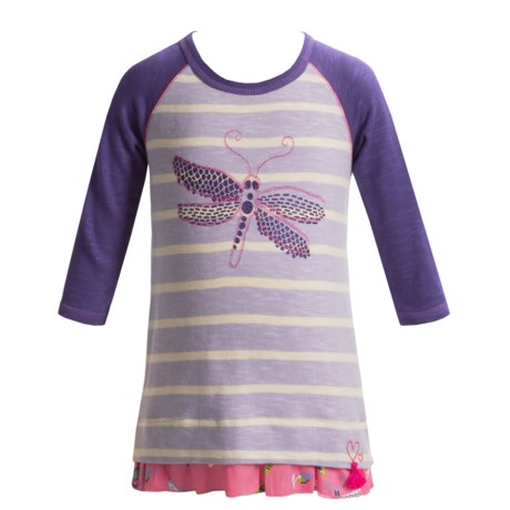 Hatley Ruffled Hem Shirt - 3/4 Sleeve (For Toddler Girls)