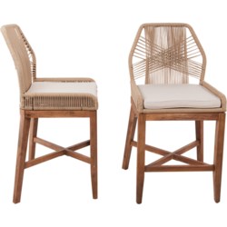 Lillian August Rope Cross-Weave Counter Stools - Set of 2