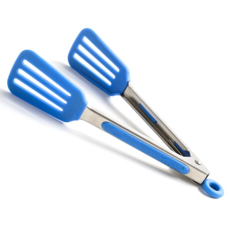 Tovolo Mini Silicone Stainless Steel and Silicone Turner Tongs