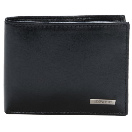 Steve Madden Leather Billfold Wallet and Key Fob Set