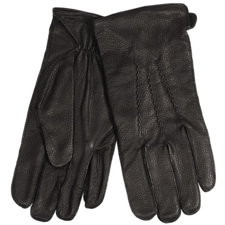 Auclair Embossed Leather Gloves - Fleece Lined (For Men)