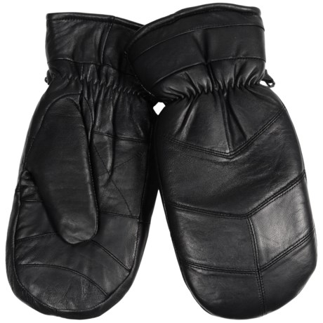 Auclair Chevron Leather Mittens - Built-In Gloves, Fleece Lined (For Men)