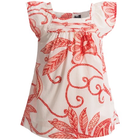 Specially made Boho Flower Shirt - Fully Lined, Short Sleeve (For Infant and Toddler Girls)