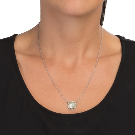 Stanley Creations Mother-of-Pearl and CZ Pendant Necklace - 18”