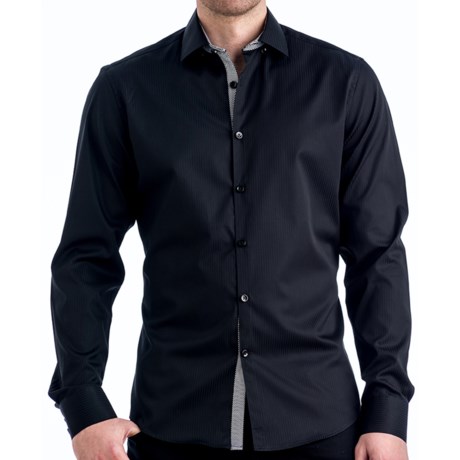 Stone Rose Tonal Stripe Shirt - Hidden Button Down, Long Sleeve (For Men)