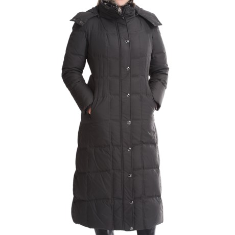 London Fog Quilted Down Trench Coat - Removable Hood (For Women)