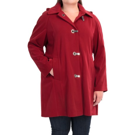London Fog Clip Front Hooded Jacket (For Plus Size Women)