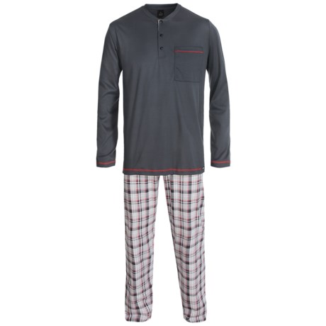 Calida Breakfast Club Pajamas - Lightweight Interlock Cotton, Long Sleeve (For Men)