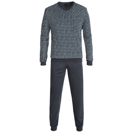 Calida Ocean Resort Pajamas - Supima® Interlock Cotton, V-Neck, Long Sleeve (For Men)