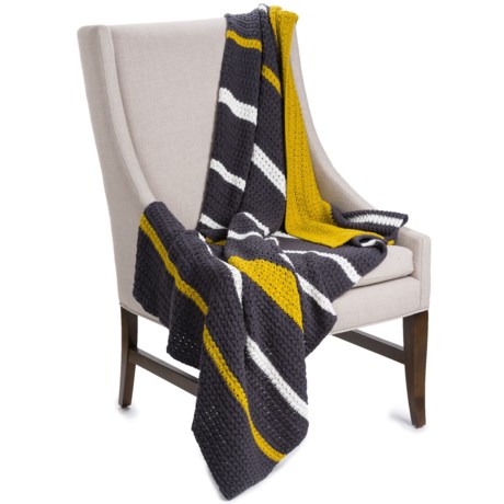 Coyuchi Chunky Knit Stripe Throw Blanket - 47x60”