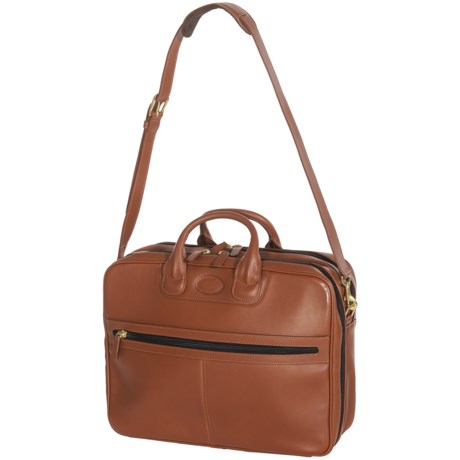 Aston Leather Aston Zip Leather Briefcase with Shoulder Strap