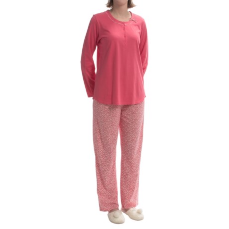 Calida In Bloom Pajamas - Cotton Jersey, Long Sleeve (For Women)