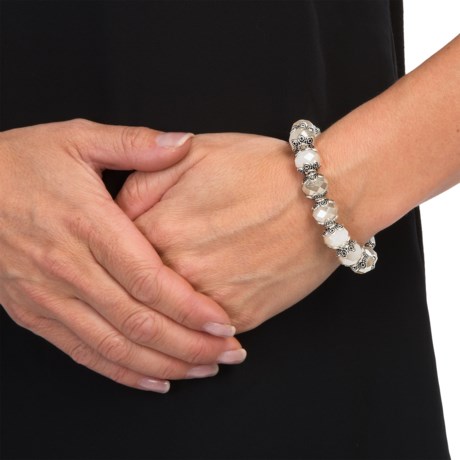 Cara Accessories Glass Bead Stretch Bracelet