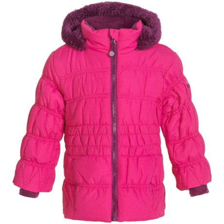 Big Chill Contrast Stitch Puffer Jacket - Insulated (For Big Girls)