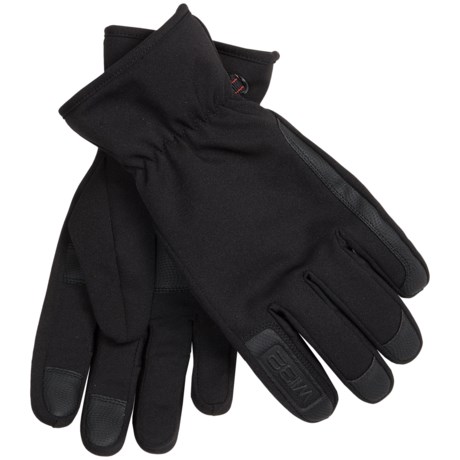 32 Degrees Weatherproof  Soft Shell Gloves - Leather Trim (For Men)