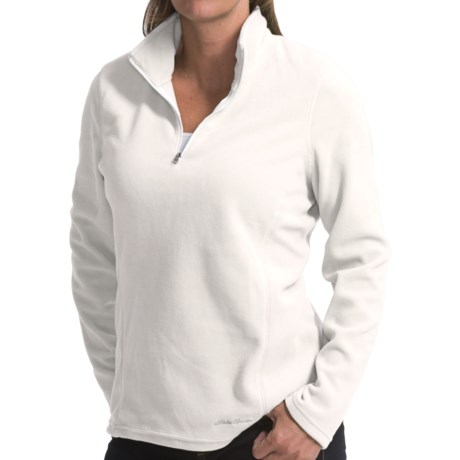 Specially made Fleece Pullover Shirt - Zip Neck, Long Sleeve (For Women)