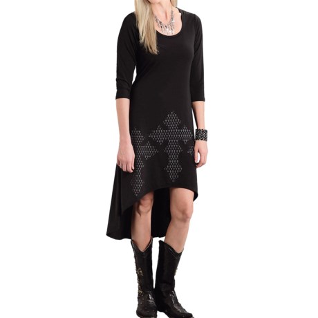 Roper Print Hi-Lo Dress - 3/4 Sleeve (For Women)