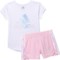 adidas Little Girls Logo T-Shirt and 3-Stripe Shorts Set - Short Sleeve