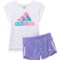adidas Little Girls Graphic T-Shirt and Shorts Set - Sleeveless
