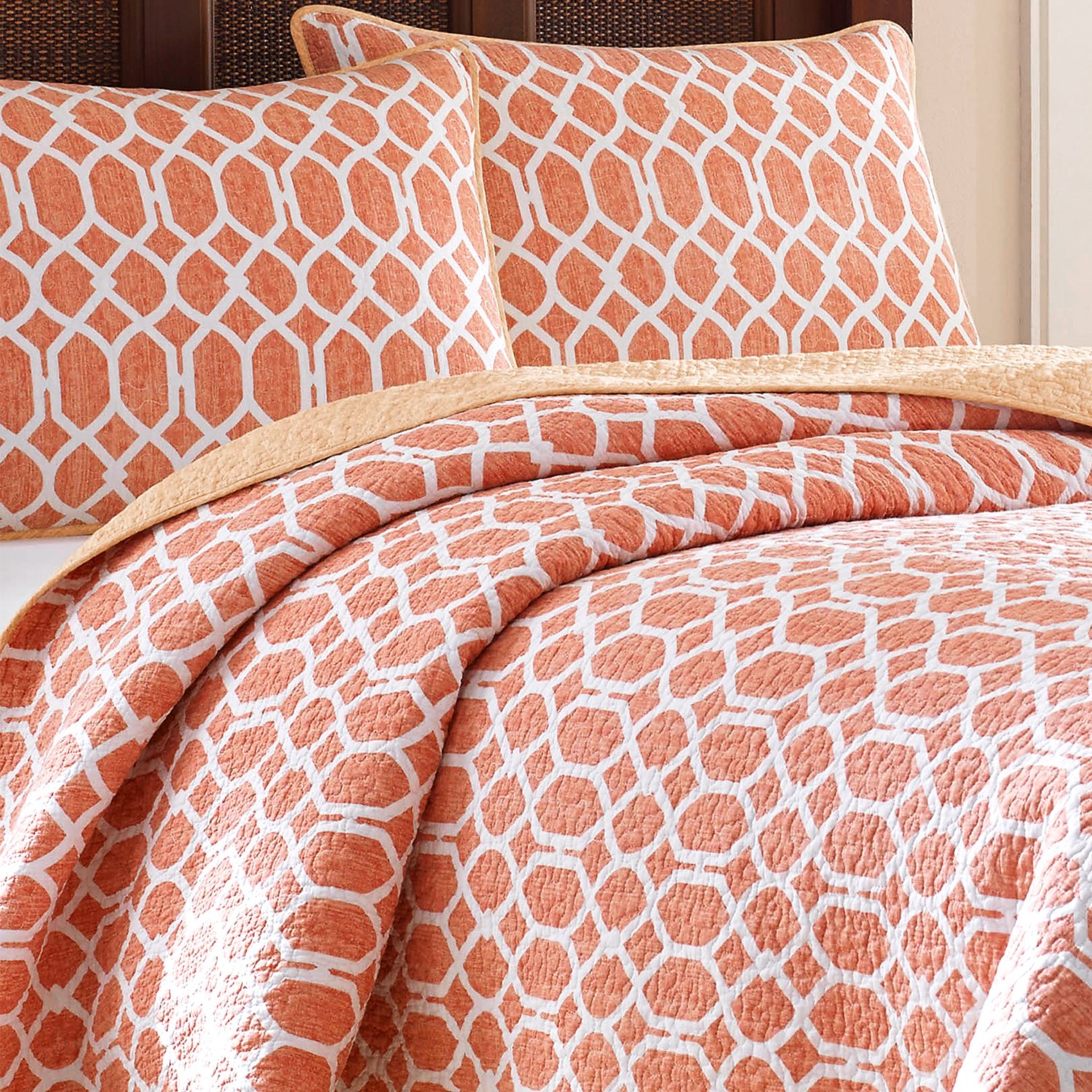 Tommy Bahama Catalina Trellis Quilt Set - Full/Queen 9614G - Save 81%