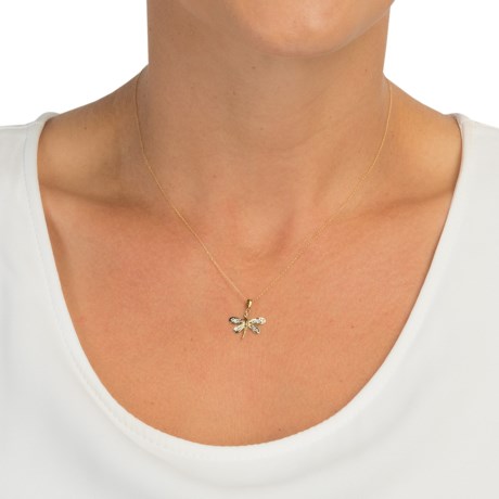 Stanley Creations 10K Gold Dragonfly Pendant Necklace (For Women)