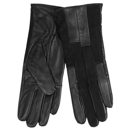 Auclair Patchy Leather Gloves - Fleece Lined (For Women)