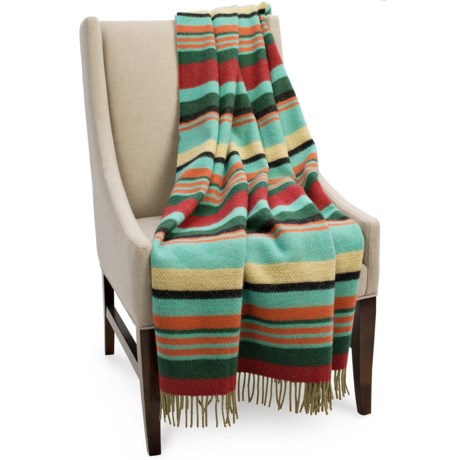 Abraham Moon & Sons Bronte by Moon Striped New Wool Throw Blanket
