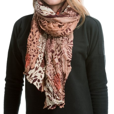 Roffe Accessories Floral Crinkle Scarf (For Women)