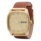 Nixon Identity Gold-Face Watch - Leather Band (For Men)