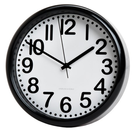 Sterling & Noble Black Trim Clock - 8.75”