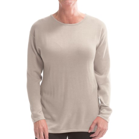 Belford Silk Jewel Neck Sweater (For Women)