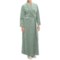 Diamond Tea 56” Cotton Velour Wrap Robe - Long Sleeve (For Women)