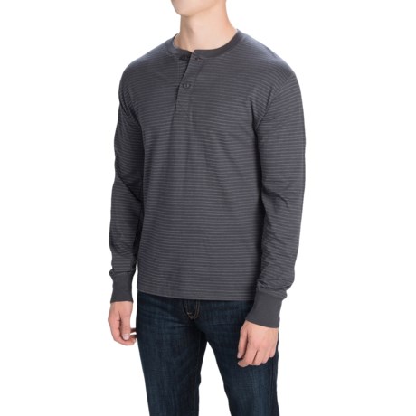 Hanes Beefy-T Henley Shirt - Button Neck, Long Sleeve (For Men)