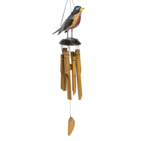 Woodstock Chimes Hand-Carved Robin Wind Chime - 32”