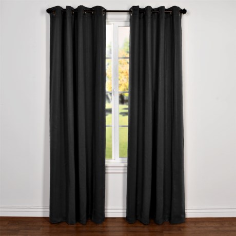 Couture Woven Midnight Embossed Curtains - 104x63”, Grommet Top, Insulated