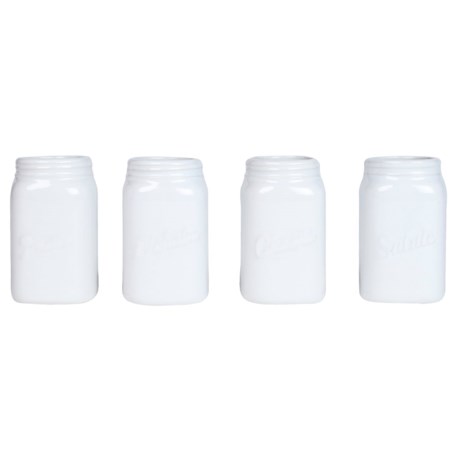 Core Bamboo Ceramic Mason Jars - Set of 4