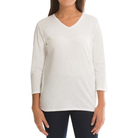 Specially made Cotton V-Neck Shirt - Long Sleeve (For Women)
