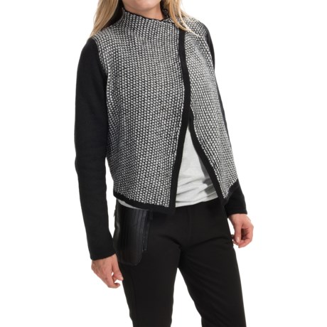 August Silk Moto Jacket Sweater (For Women)