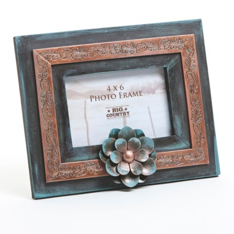 Big Sky Carvers Prairie Rose Picture Frame with Copper Trim - 4x6”