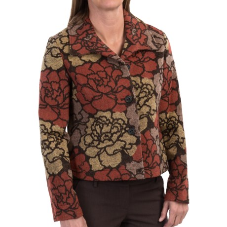 Specially made Wool Blend Floral Jacquard Jacket (For Women)