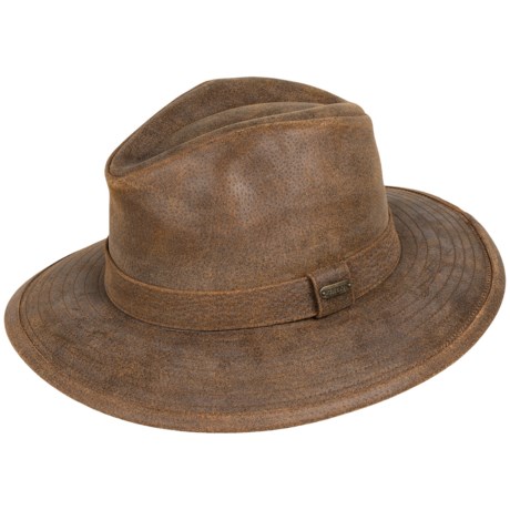 Stetson Aged Leather Outback Hat (For Men and Women)