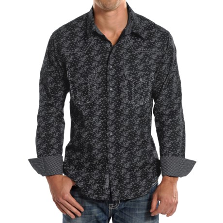 Rock & Roll Cowboy Distressed Paisley Shirt - Snap Front, Long Sleeve (For Men)